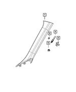 A Pillar Molding, Left - Mopar (6SM75TX7AE) - view 8