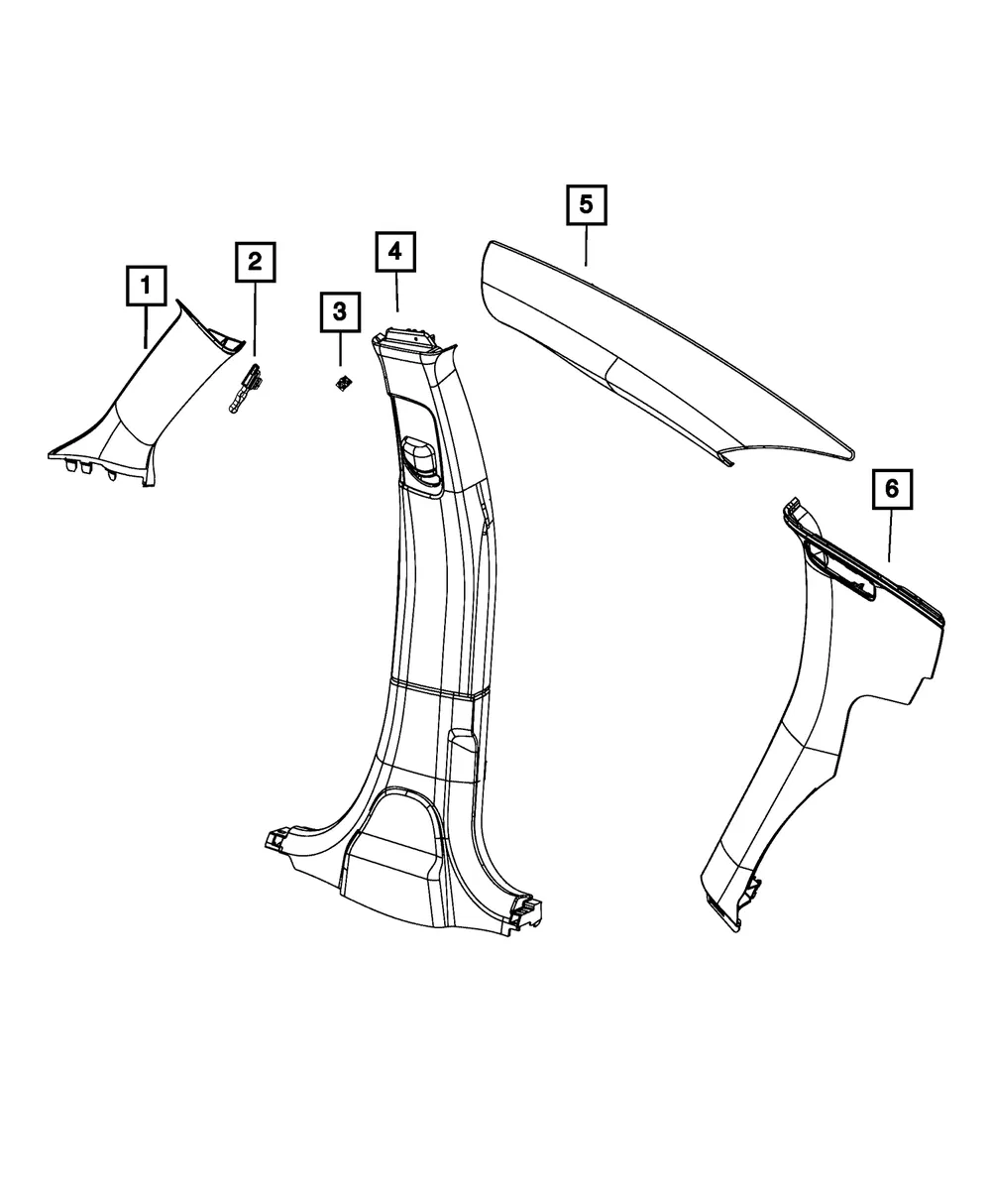 C Pillar Inner Panel - Driver's Side (LH) - Mopar (6VX491C5AB) - view 7