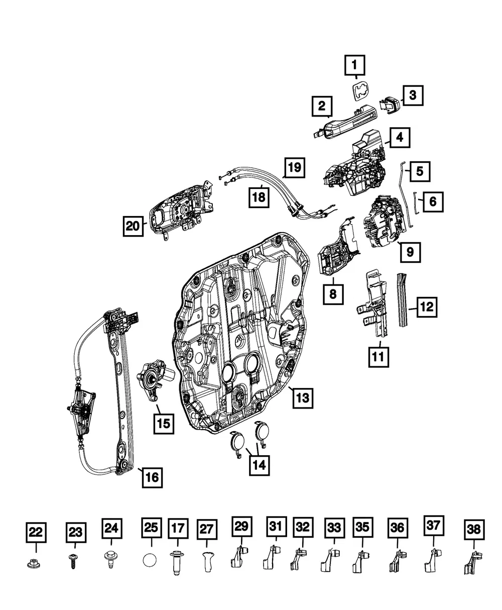 Door Handle Cap, Right - Mopar (6ZA14AJ5AB)
