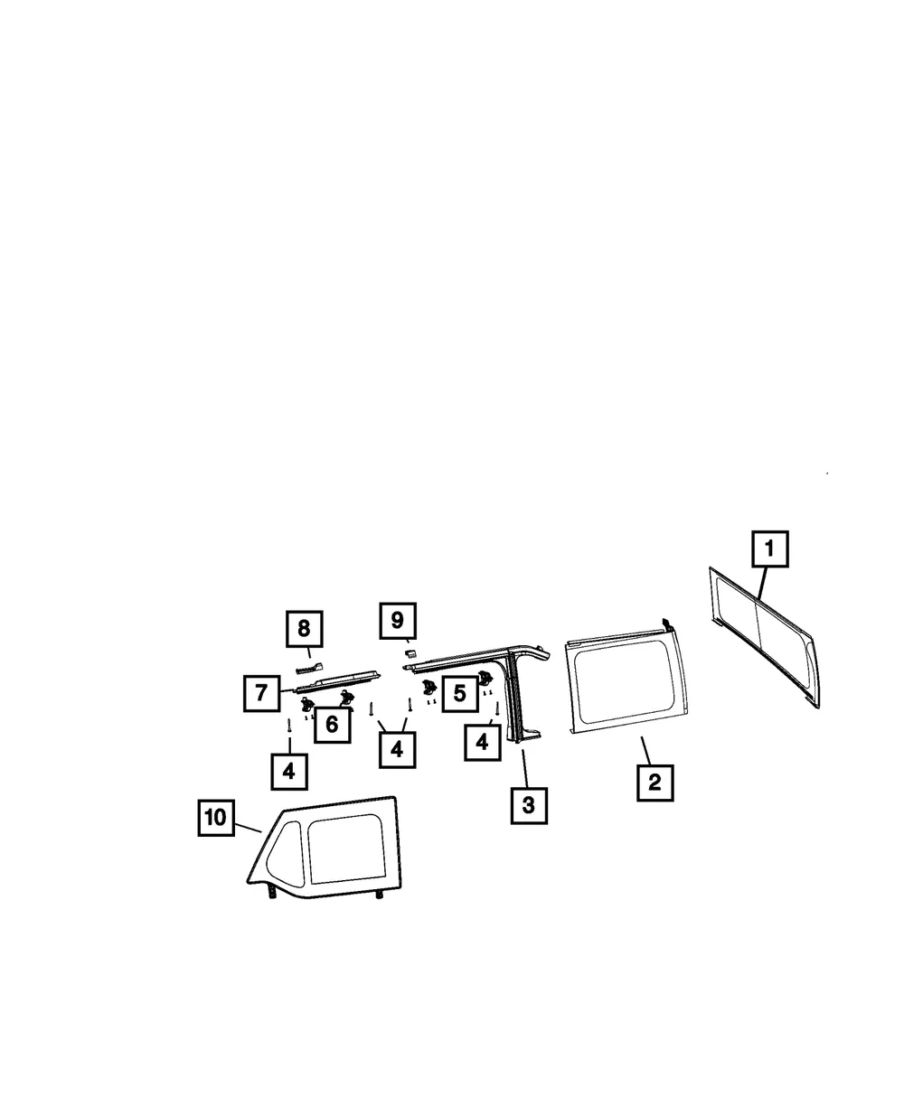 Half Door Window, Left - Mopar (6aa23fx9ae)