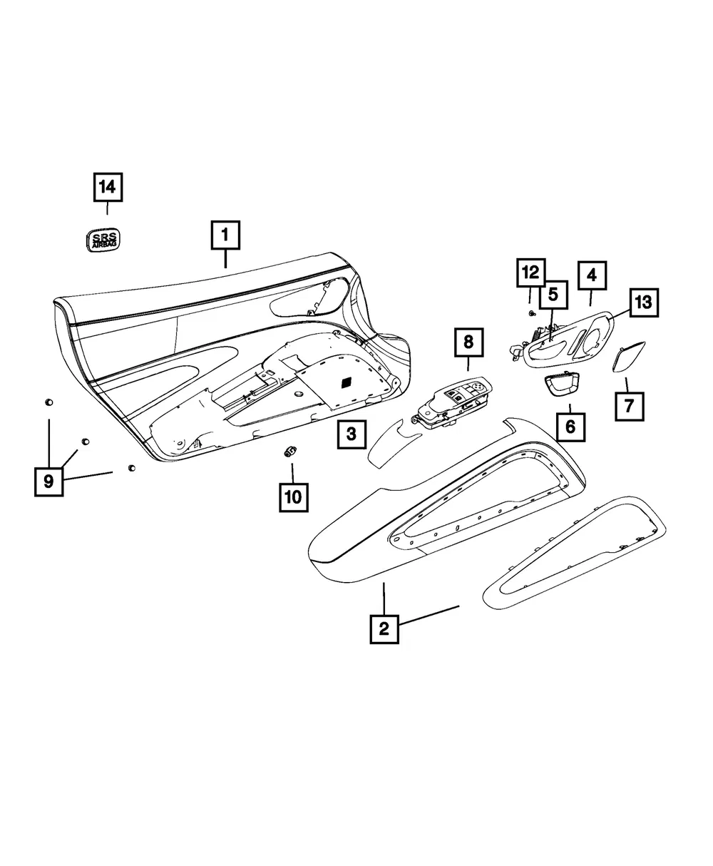 Front Door Trim Panel, Left - Mopar (6bb931xyaa) - view 4