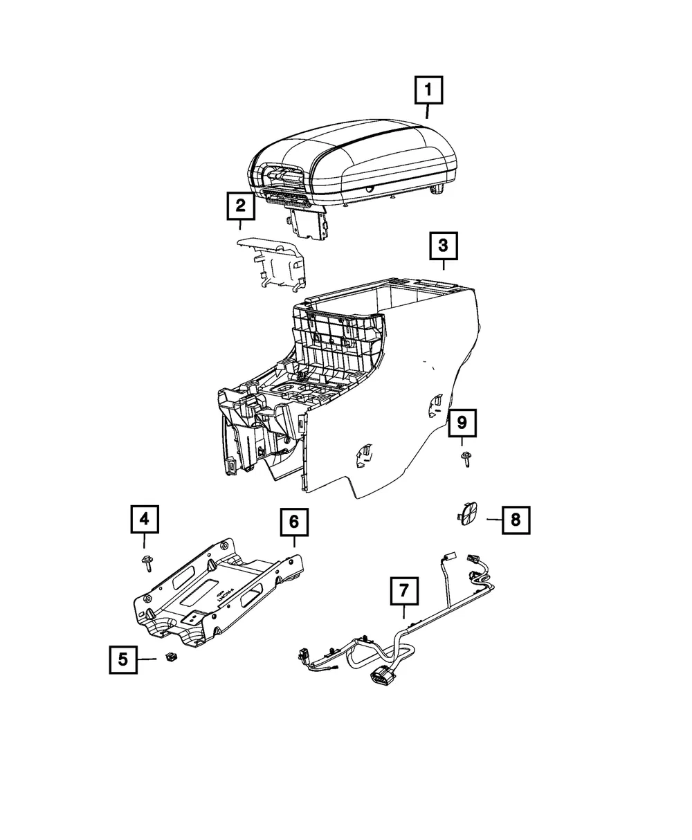 Console Latch Cover - Mopar (6bu71dx9aa)