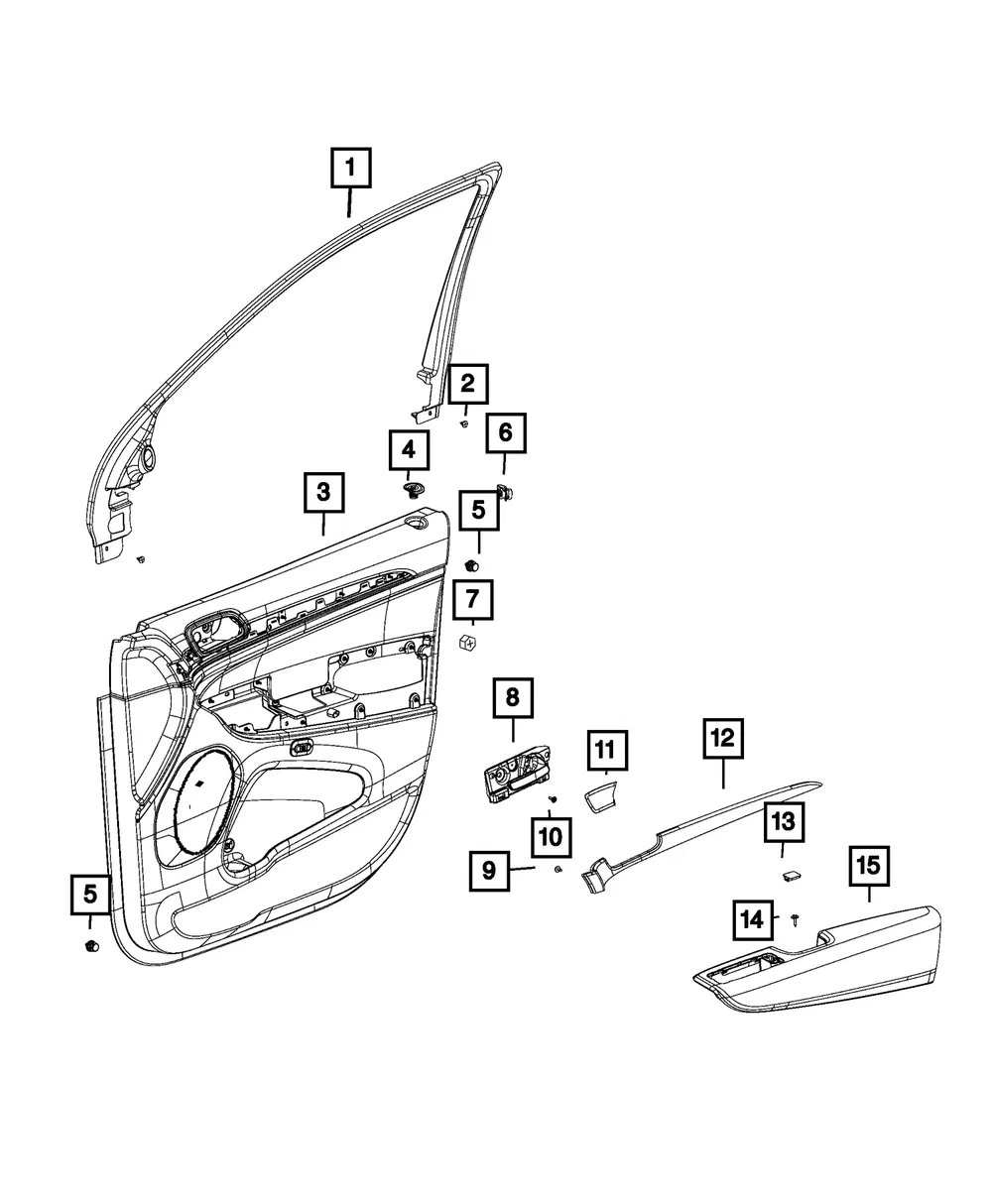 Front Door Trim Armrest, Left - Mopar (6fm85lr5aa) - view 5