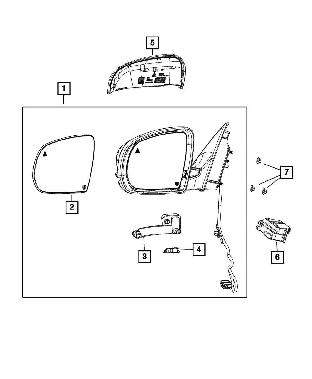 Mirror Cap, Left - Mopar (6fn93jrpaa)