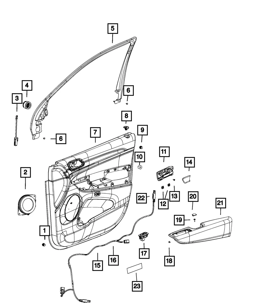 Front Door Trim Armrest, Right - Mopar (6gf68hl1aa)