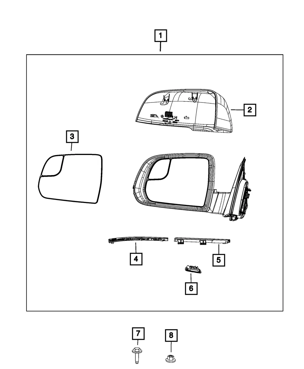 Outside Rear-View Mirror, Right - Mopar (6lp241seae)