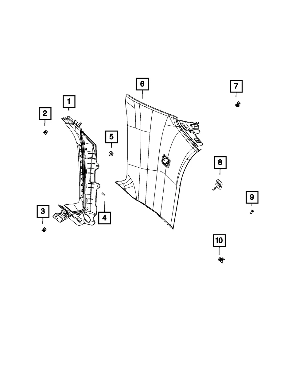 D Pillar Molding, Left - Mopar (6ml29wt3ac) - view 4
