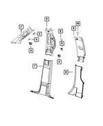 B Pillar Upper Trim Panel, Left - Mopar (6ns331l1ab) - view 8