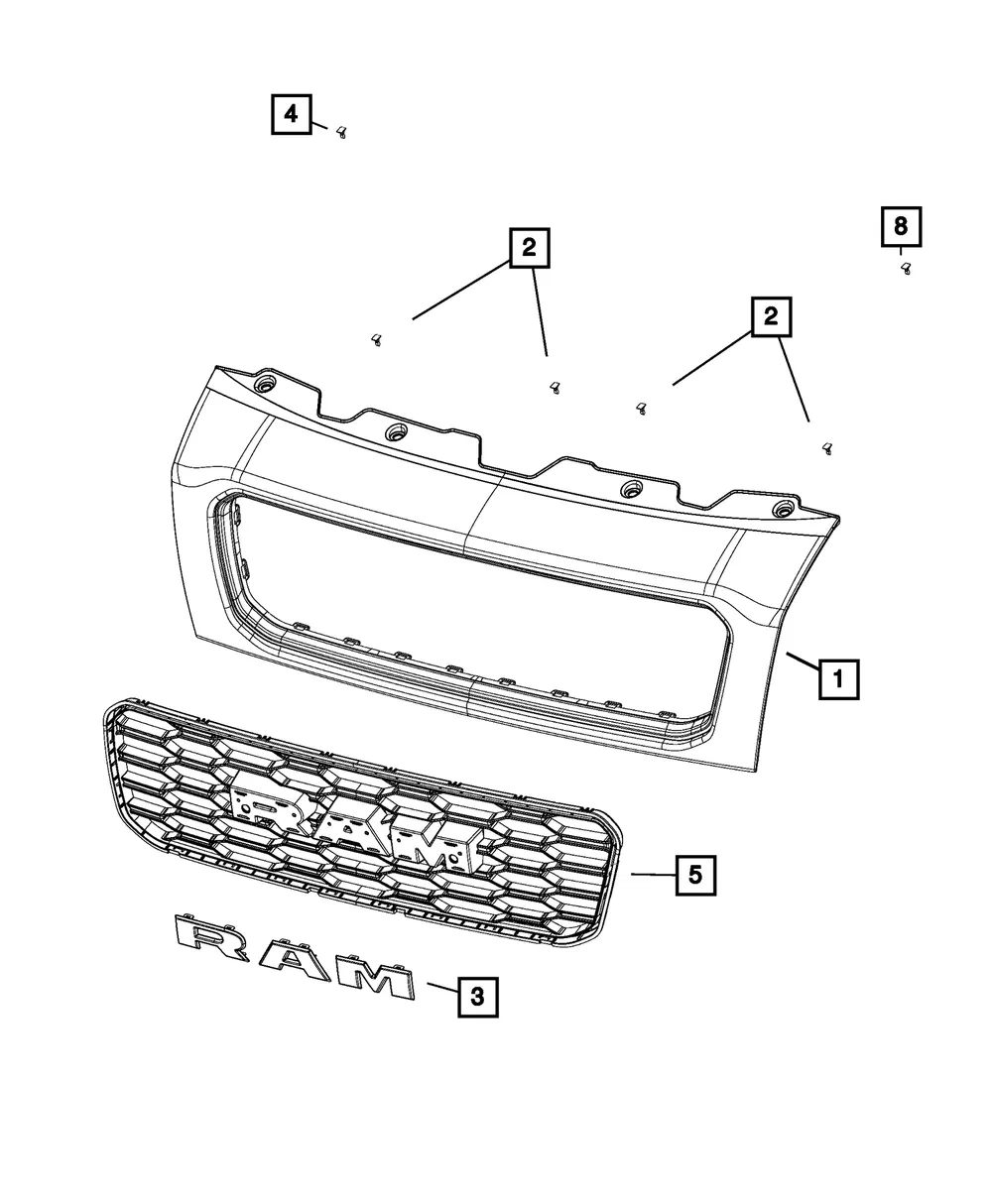 Grille Surround - Mopar (6rd01sz0ab) - view 3