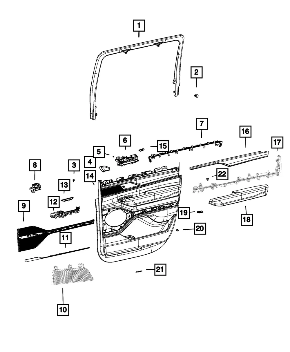Door Panel Applique, Right - Mopar (6ub72aaaaa)