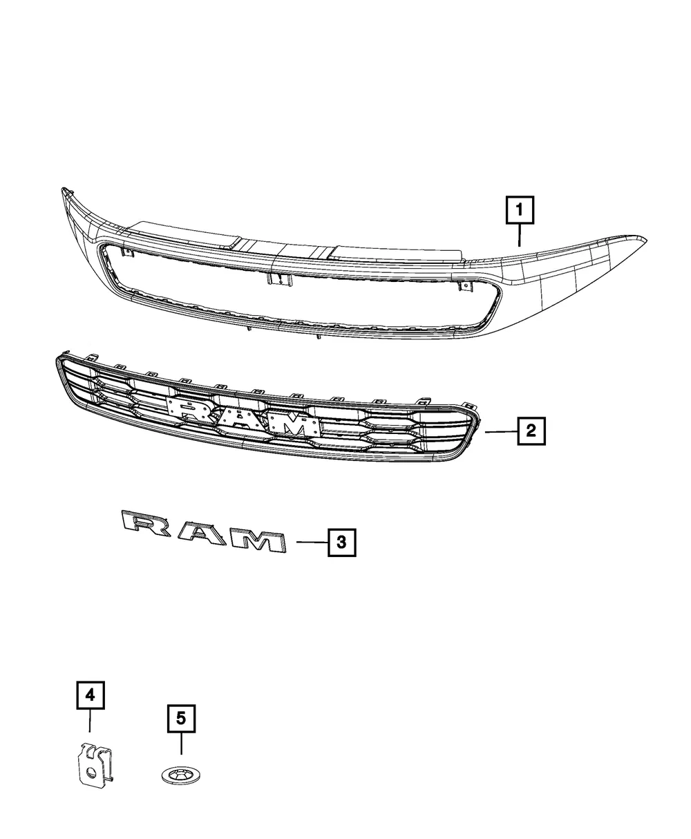 Insert Grille - Mopar (6vu37lxhaa) - view 5
