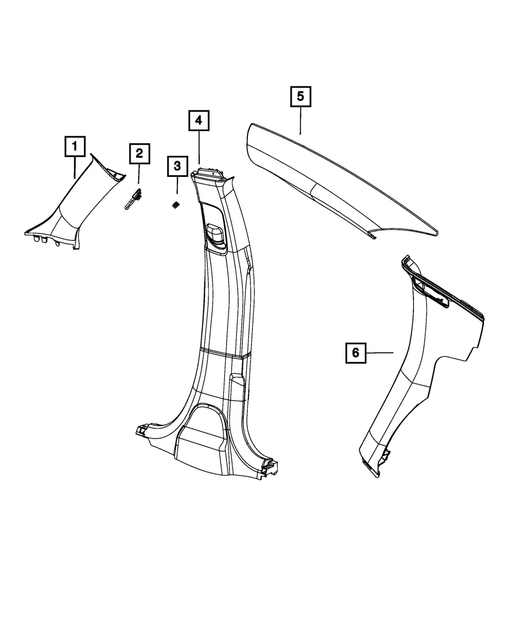 C Pillar Inner Panel, Left - Mopar (6vx50dx9aa)
