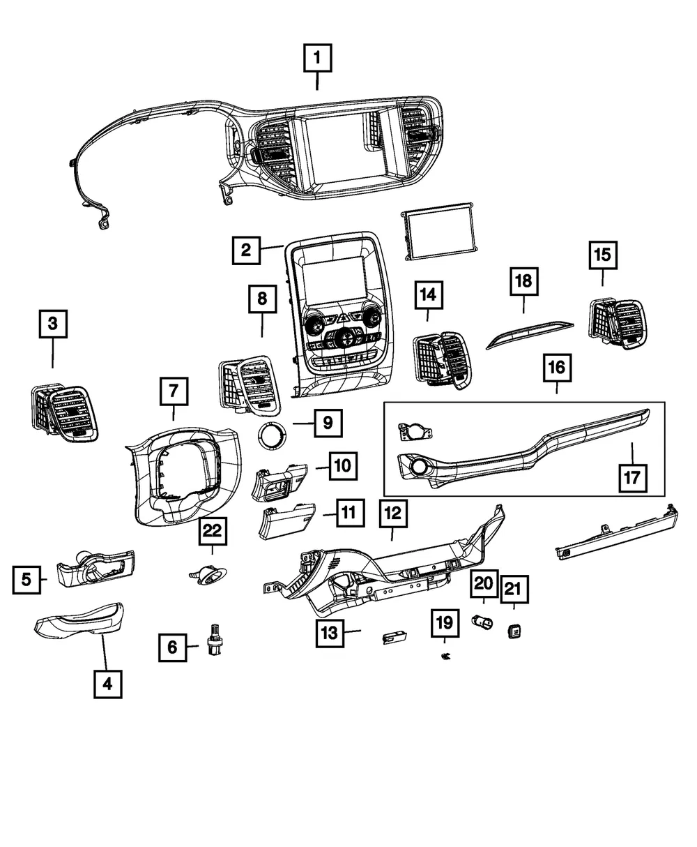 Instrument Panel Applique - Mopar (6xa383x9aa)