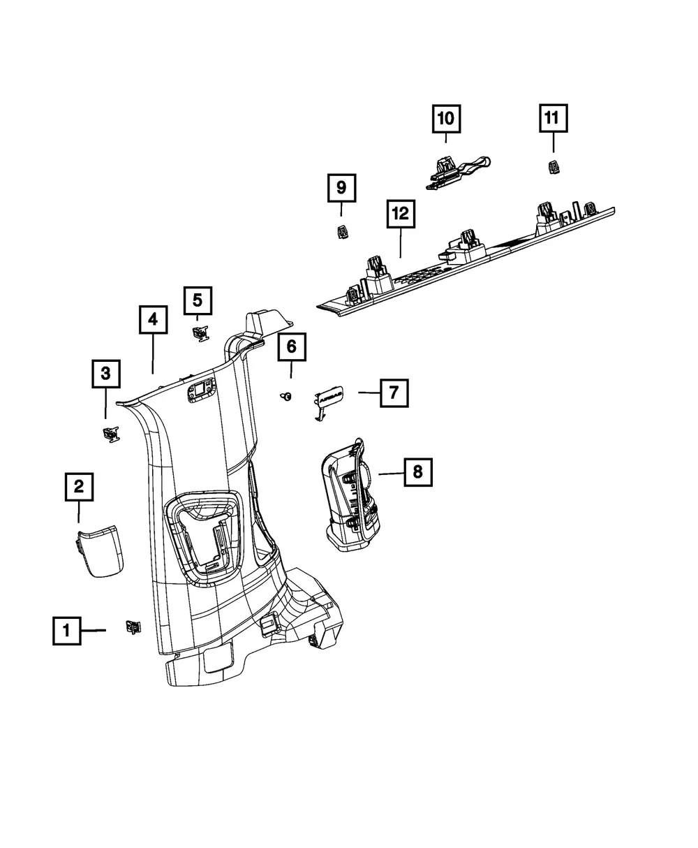C Pillar Molding, Left - Mopar (6xp05tx7ac) - view 4