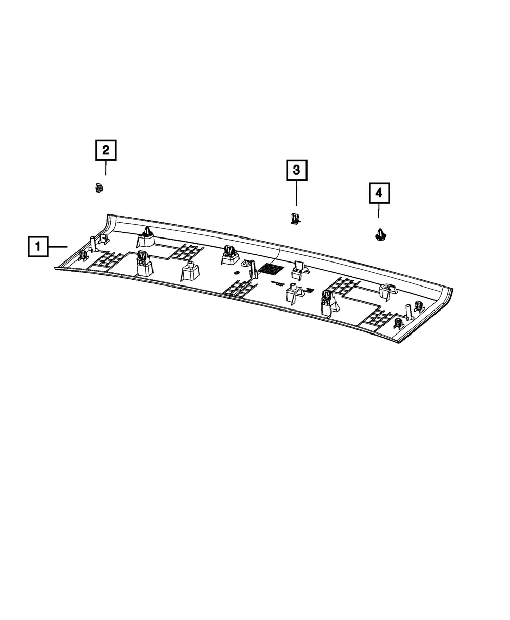 Rear Header Molding - Mopar (6xp42tx7ae) - view 3