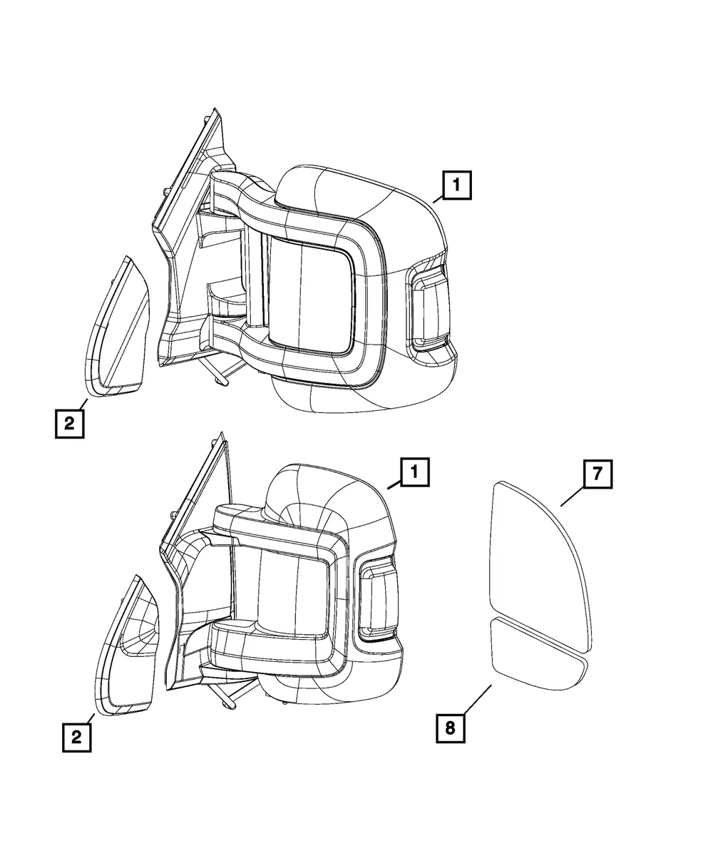 Outside Rear-View Mirror, Left - Mopar (7CP23JXWAB)