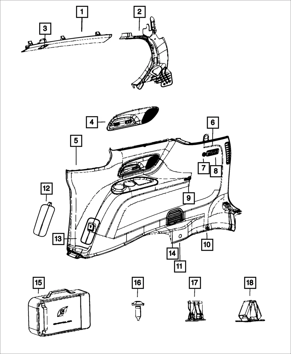 Quarter Trim Panel - Mopar (7EJ21PD2AA) - view 4