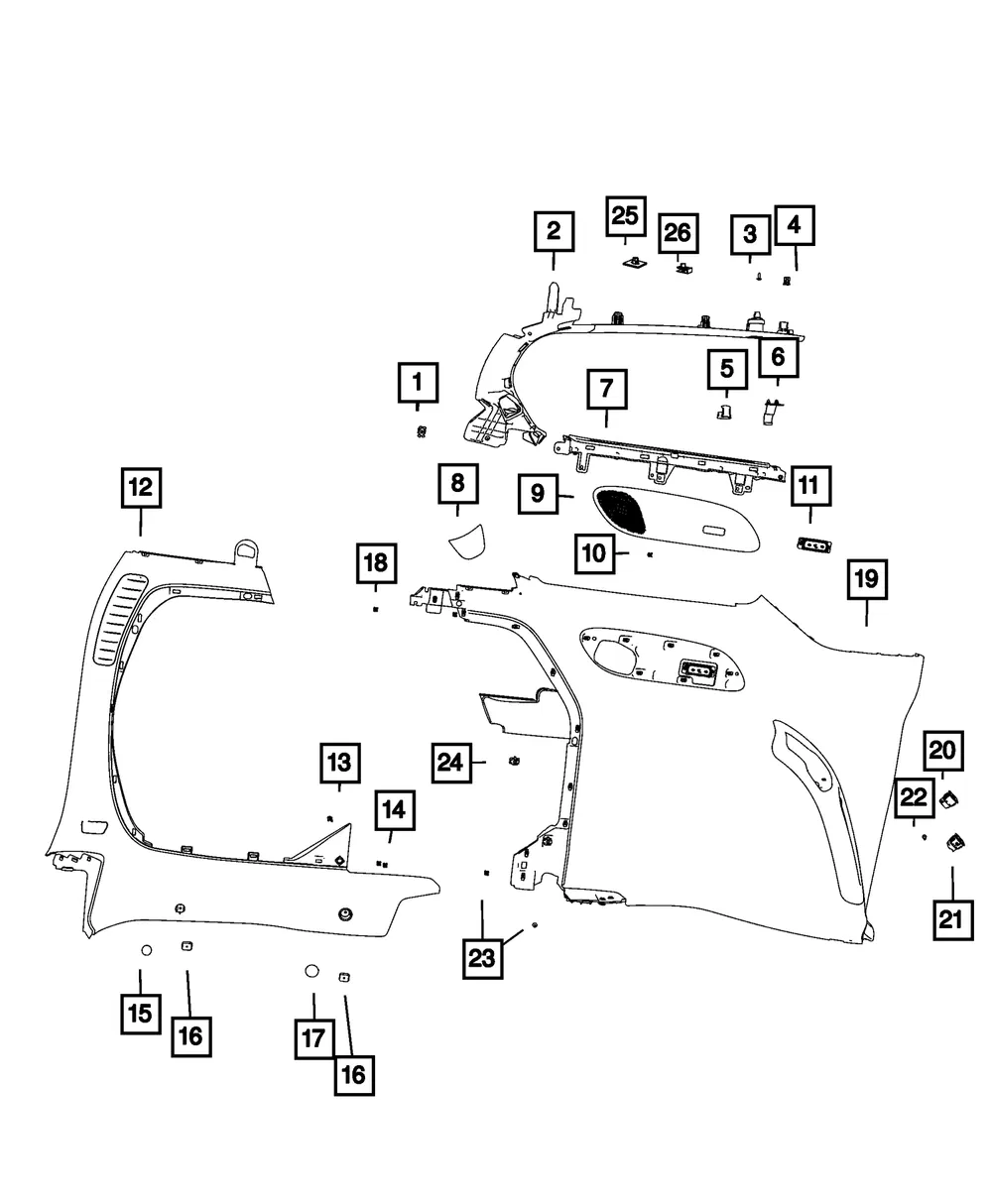 Quarter Trim Panel - Mopar (7EJ22PD2AA) - view 4