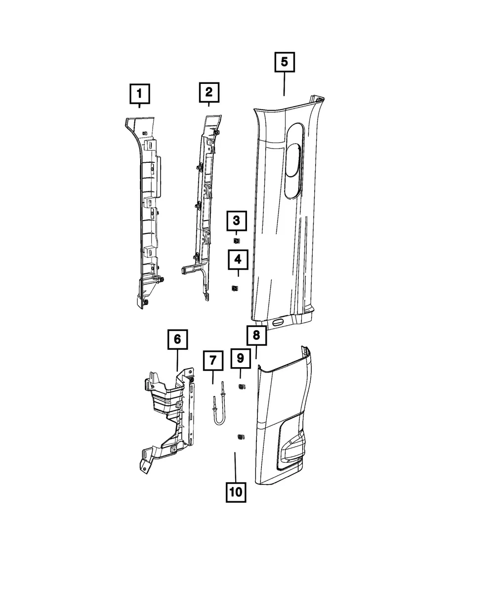 B Pillar Upper Trim Panel, Right - Mopar (7ET18TX7AB) - view 4