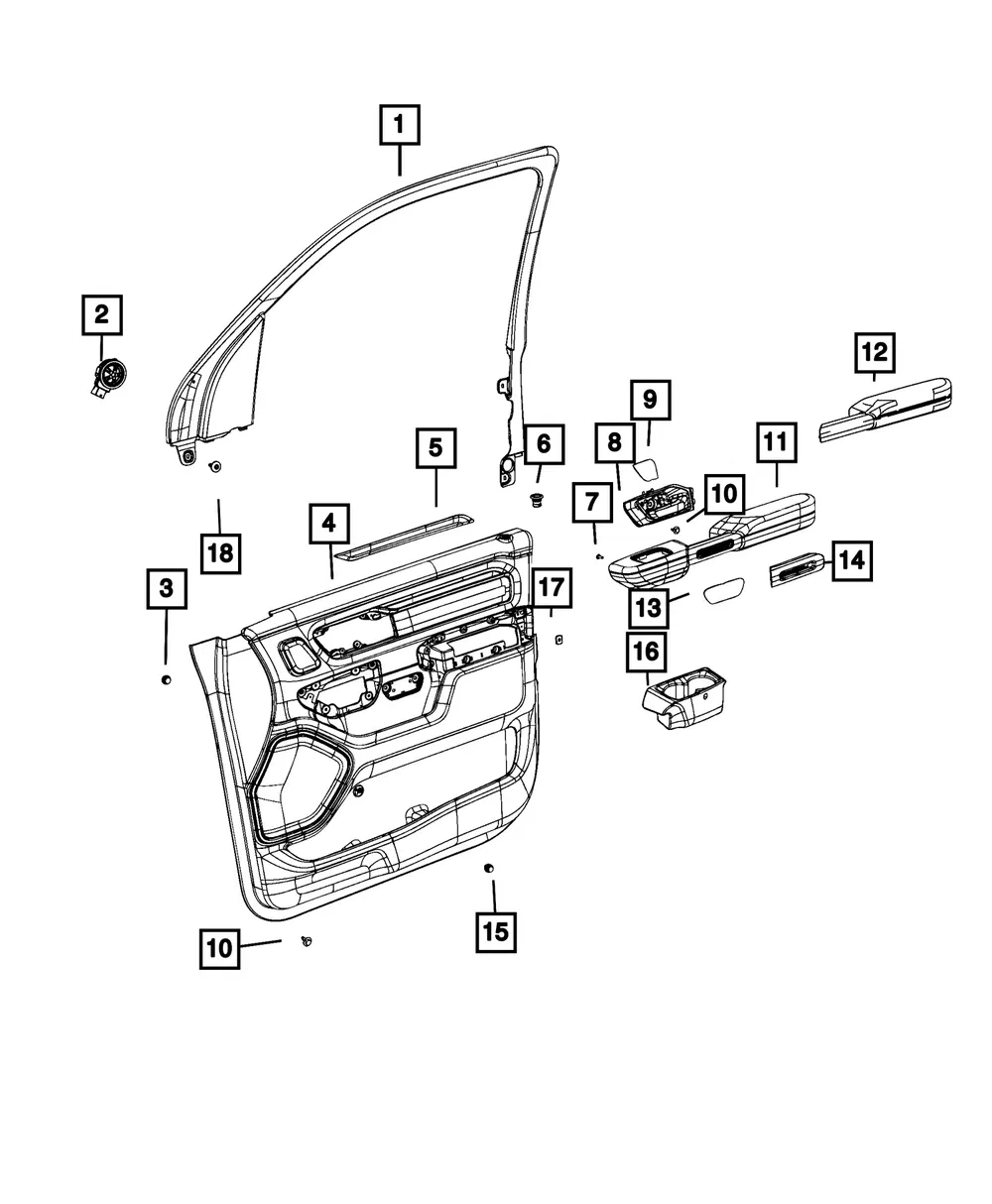Inside Release Handle, Left - Mopar (7JM091DMAA)