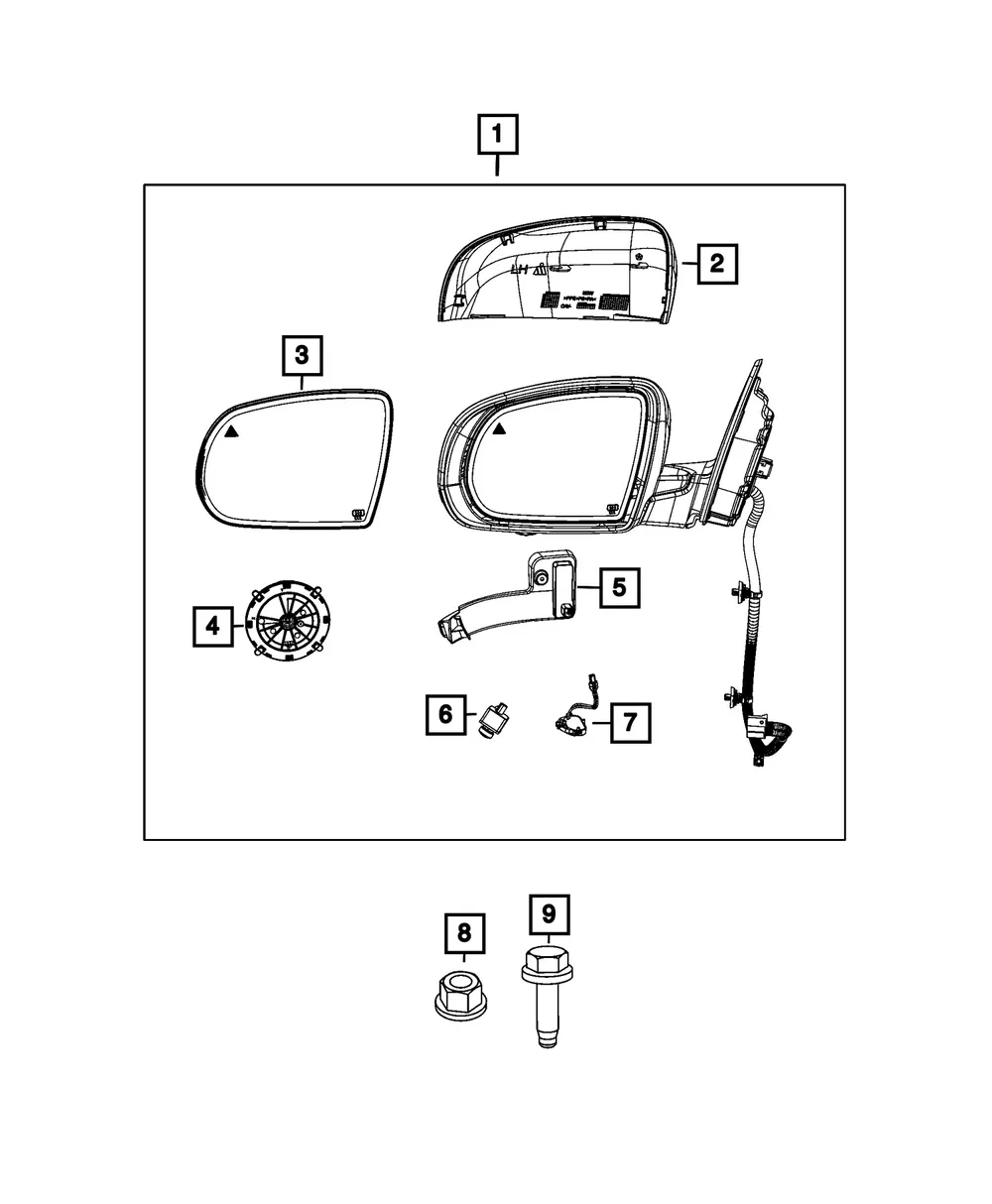 Outside Rear-View Mirror, Right - Mopar (7JW58DX8AA)