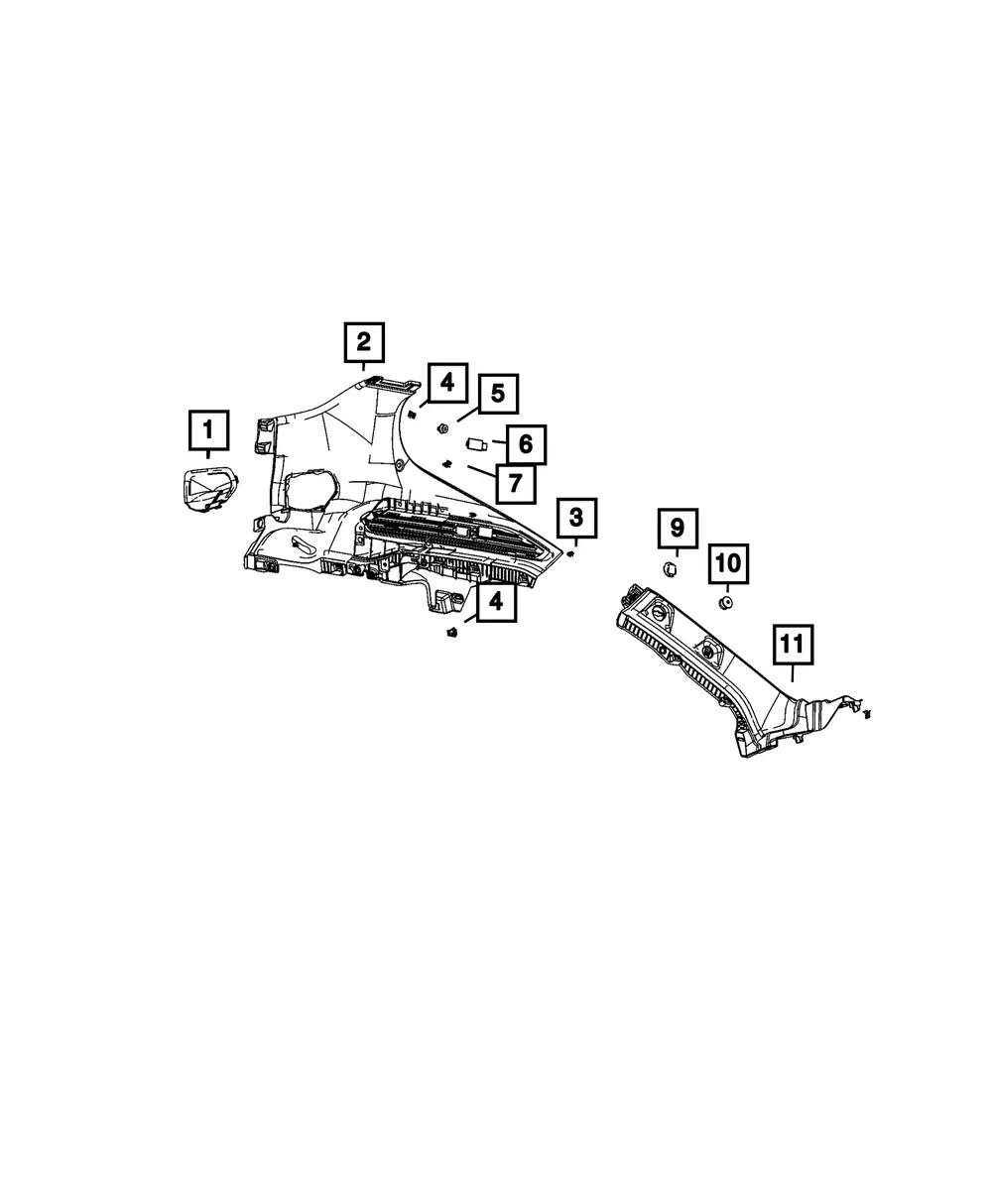 D Pillar Upper Extension, Right - Mopar (7KS46TX7AA)
