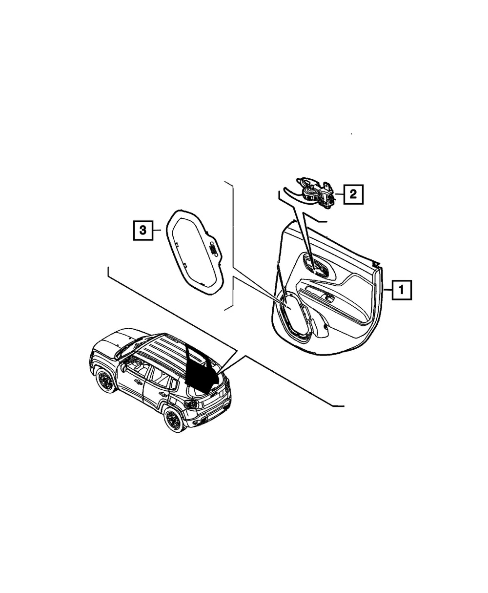 Inside Release Handle, Right - Mopar (7RM17U00AA)