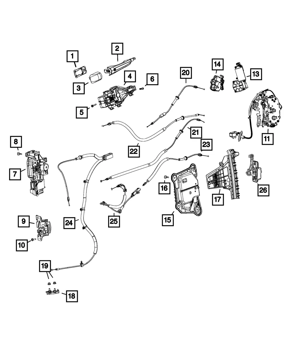 Inside Release Handle, Left - Mopar (7SM01PD2AA) - view 4