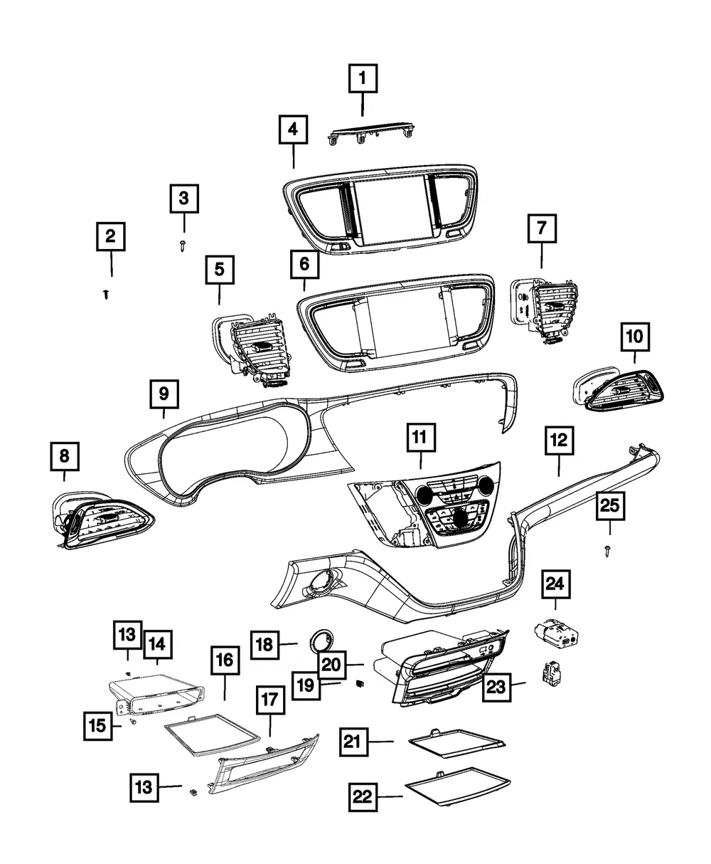 Instrument Panel Applique - Mopar (7TG37DX9AA)