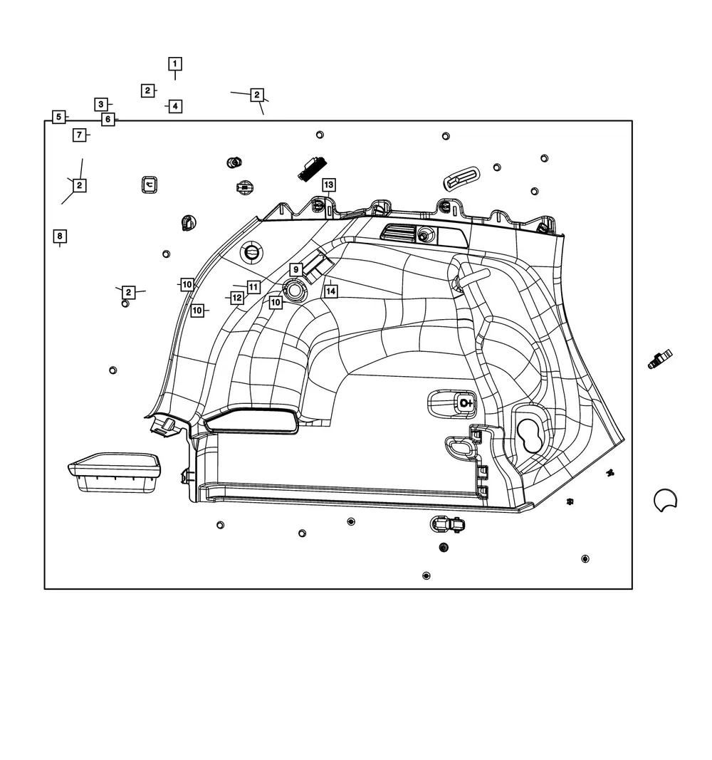 Quarter Trim Panel - Mopar (7UC12DX9AA) - view 4