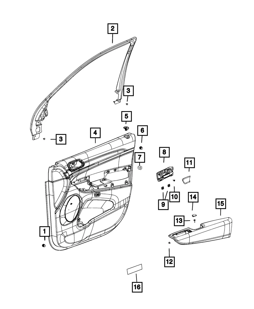 Front Door Trim Armrest, Right - Mopar (7UD82LV5AA) - view 3