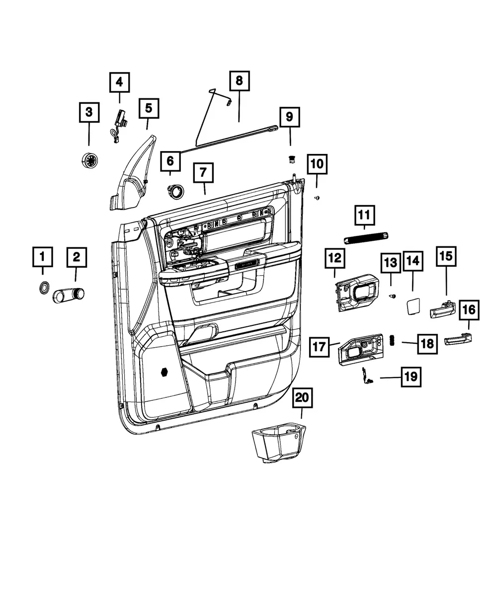 Front Door Trim Panel, Right - Mopar (7VR421DMAC)