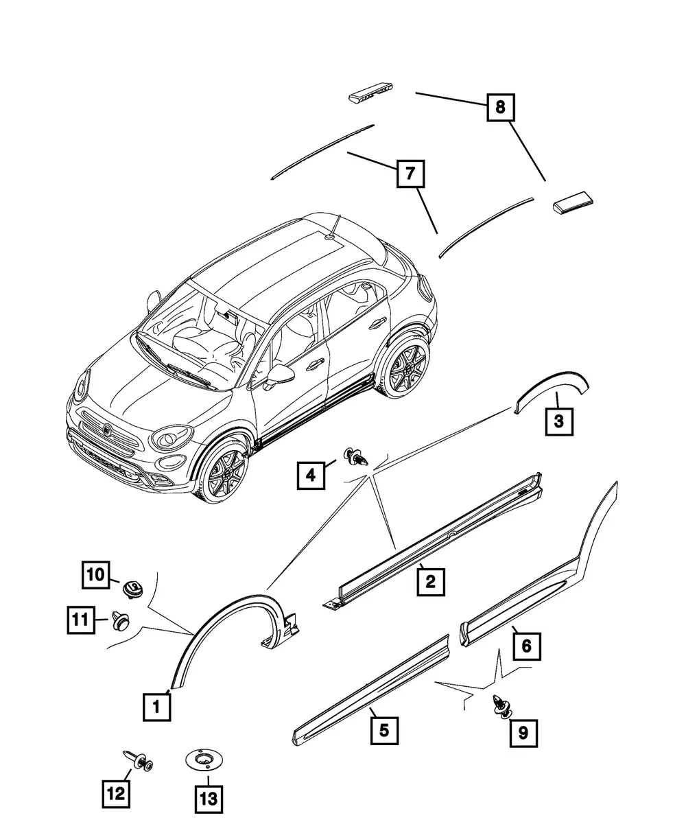 Front Door Molding, Left - Mopar (7ch98tzzaa)
