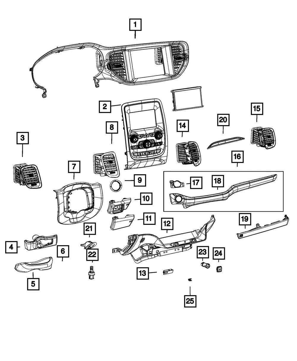 Instrument Panel Applique - Mopar (7cs13lv5aa)
