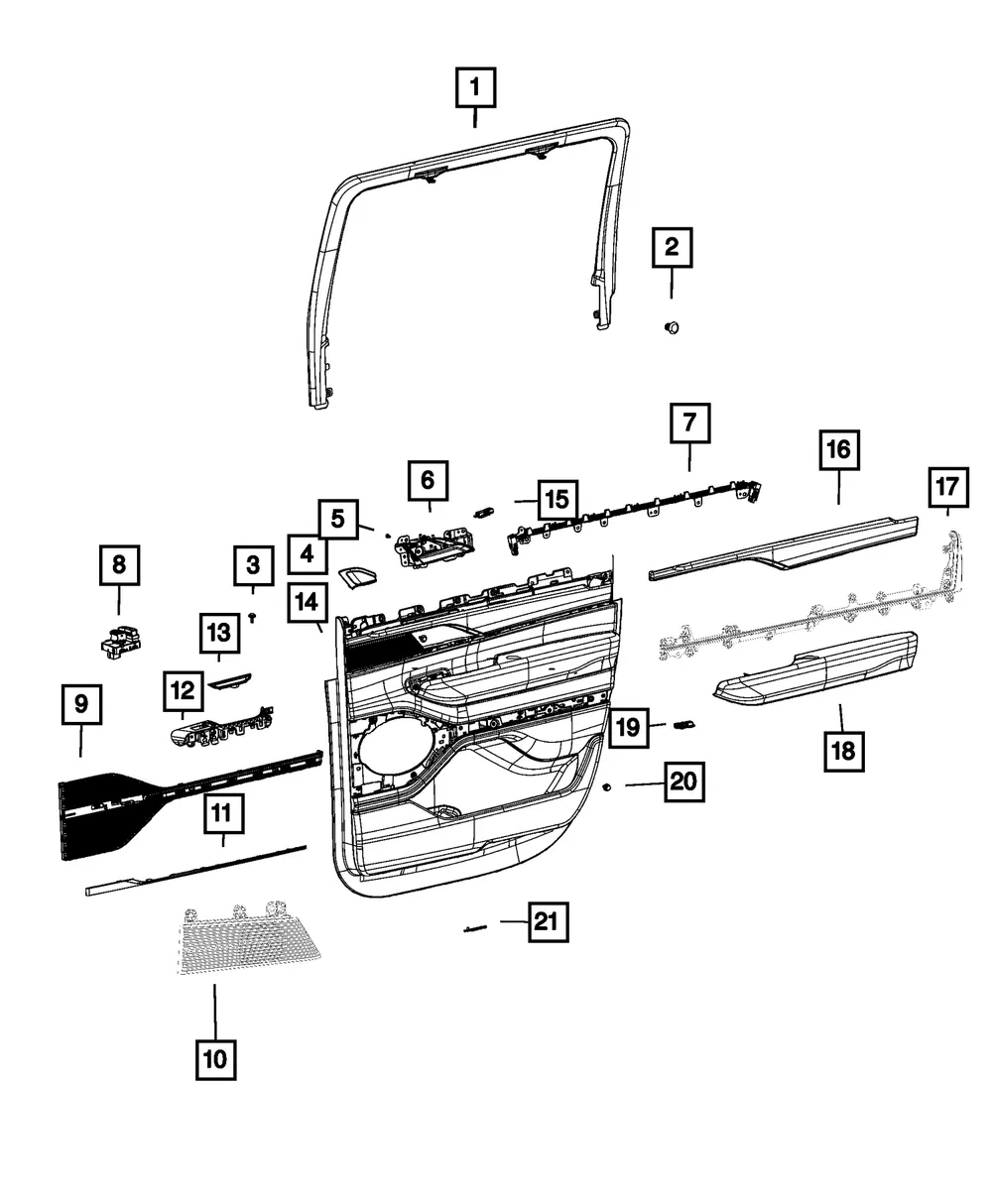 Speaker Grille, Left - Mopar (7cs77dx8aa)