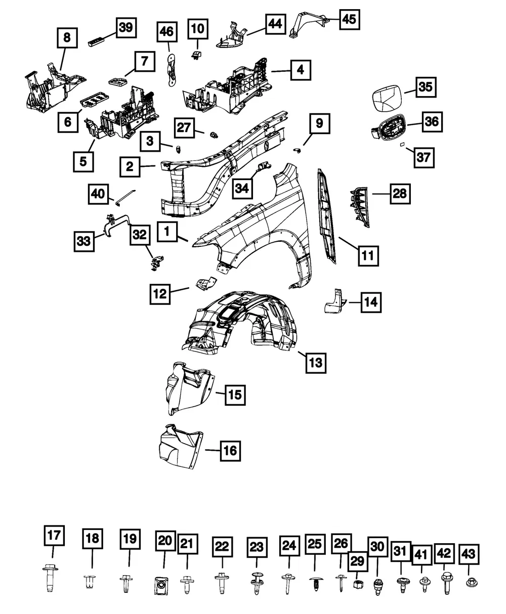 Fender Panel, Left - Mopar (7ea31tzzaa)