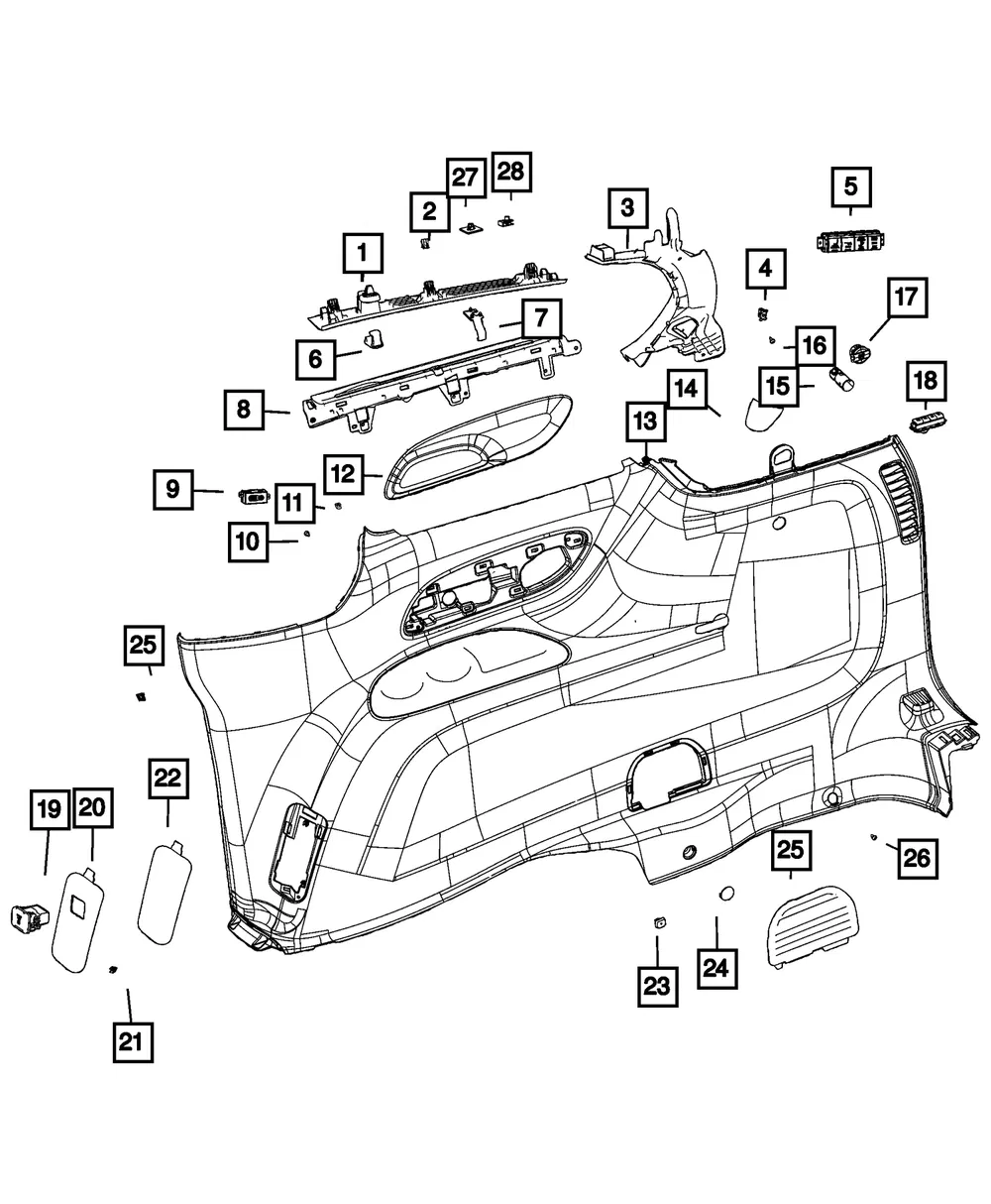 Headliner Molding - Mopar (7eg92pd2aa)