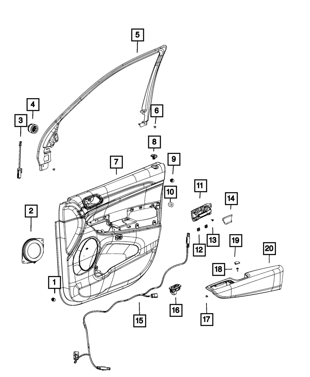Front Door Trim Panel, Left - Mopar (7gz092saaa)