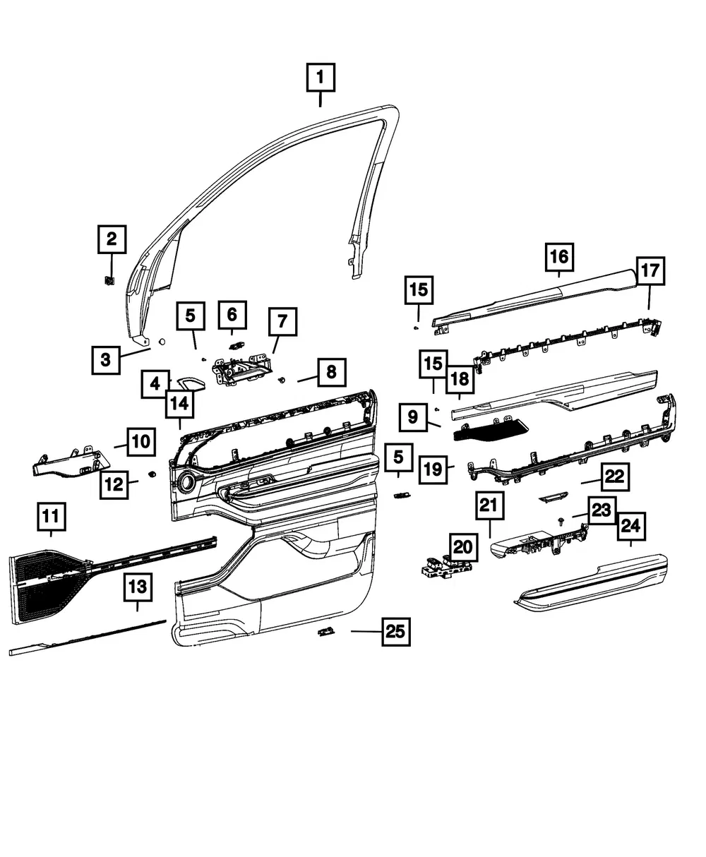 Front Door Trim Panel, Left - Mopar (7hm83sd4aa) - view 4