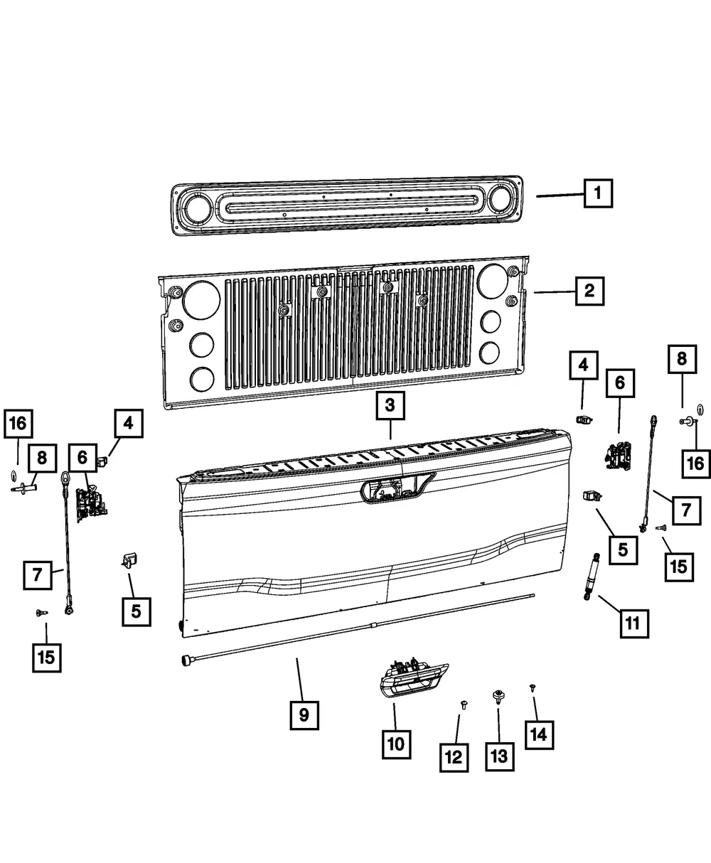 Tailgate Handle - Mopar (7kj451wqaa) - view 4