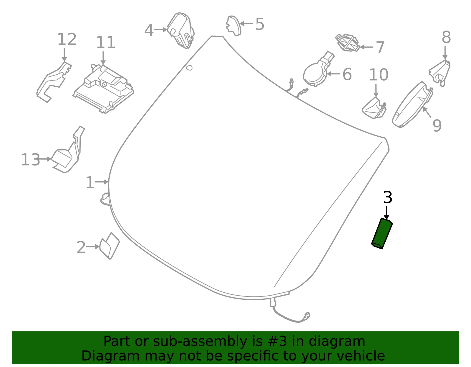 Windshield Spacer - Ford (7m5z58030a12a) - view 4