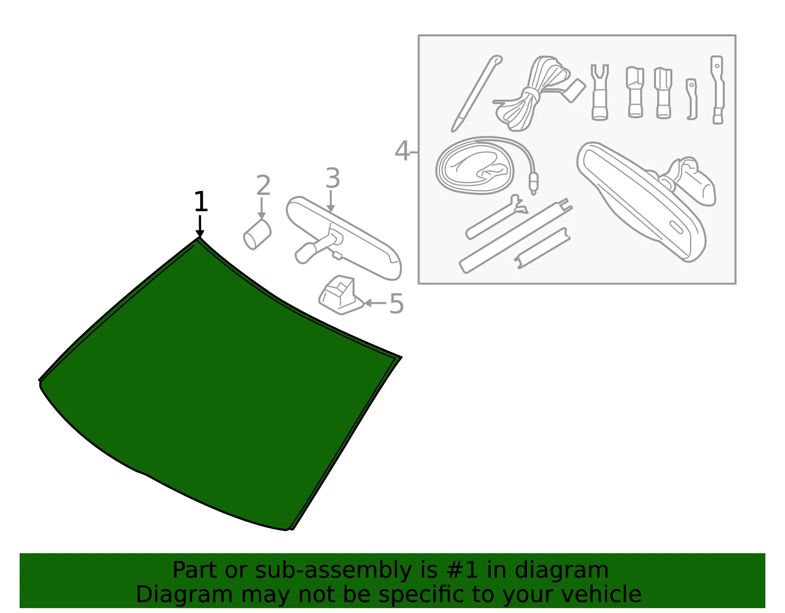 Windshield - Ford (7t4z7803100a) - view 4