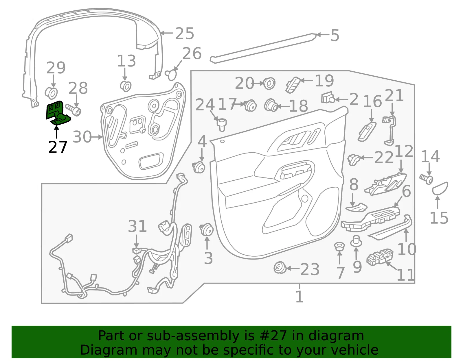 Front Side Door Pull Handle Bracket - GM (84018936) - view 4