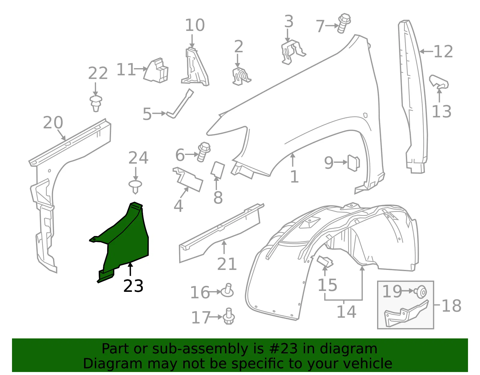 Engine Front Splash Shield - GM (84023359) - view 4