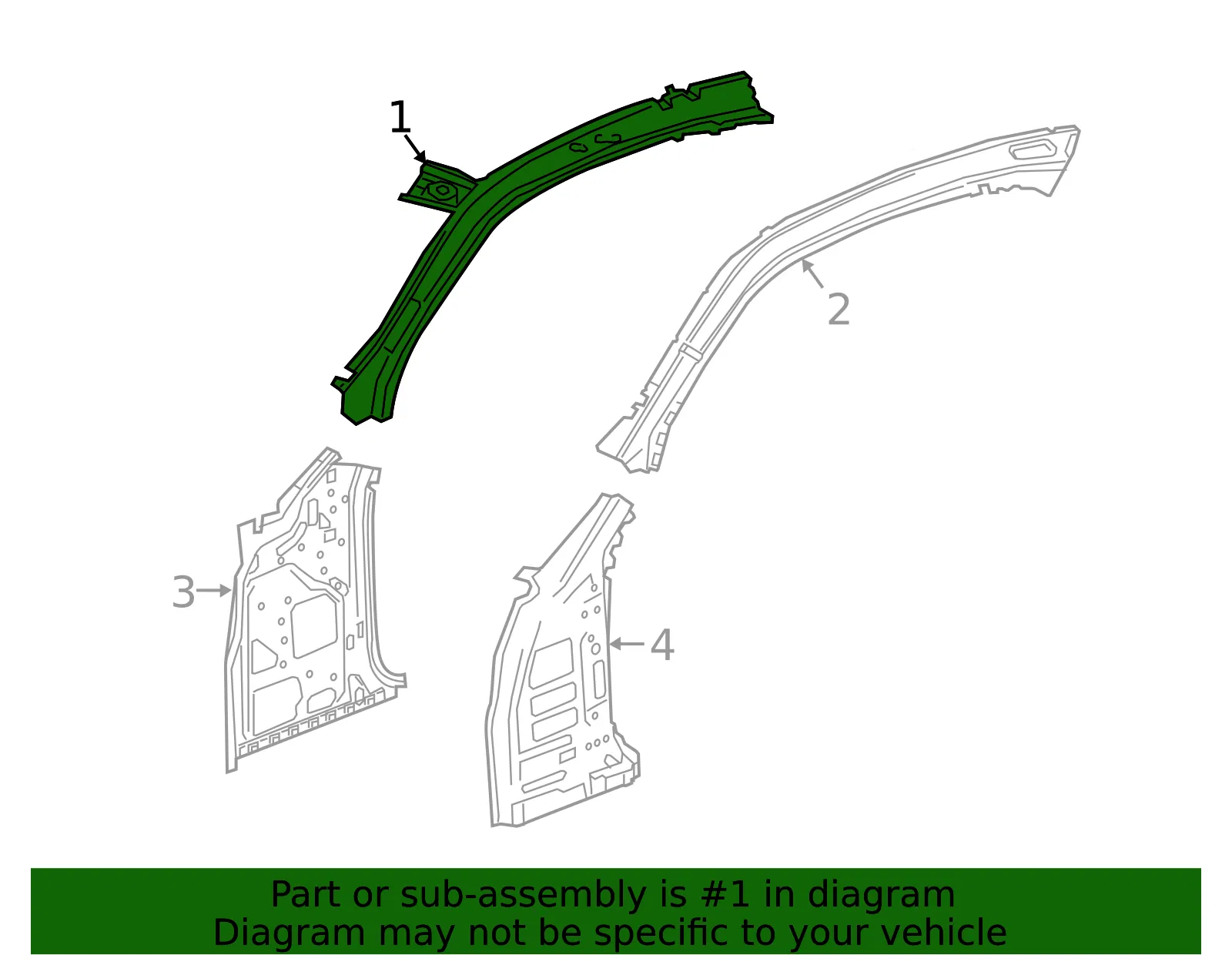 Inner Windshield Pillar - GM (84046080) - view 3
