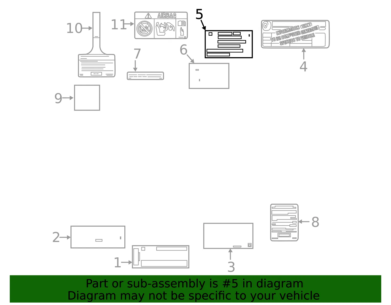Caution Label - GM (84089675) - view 3