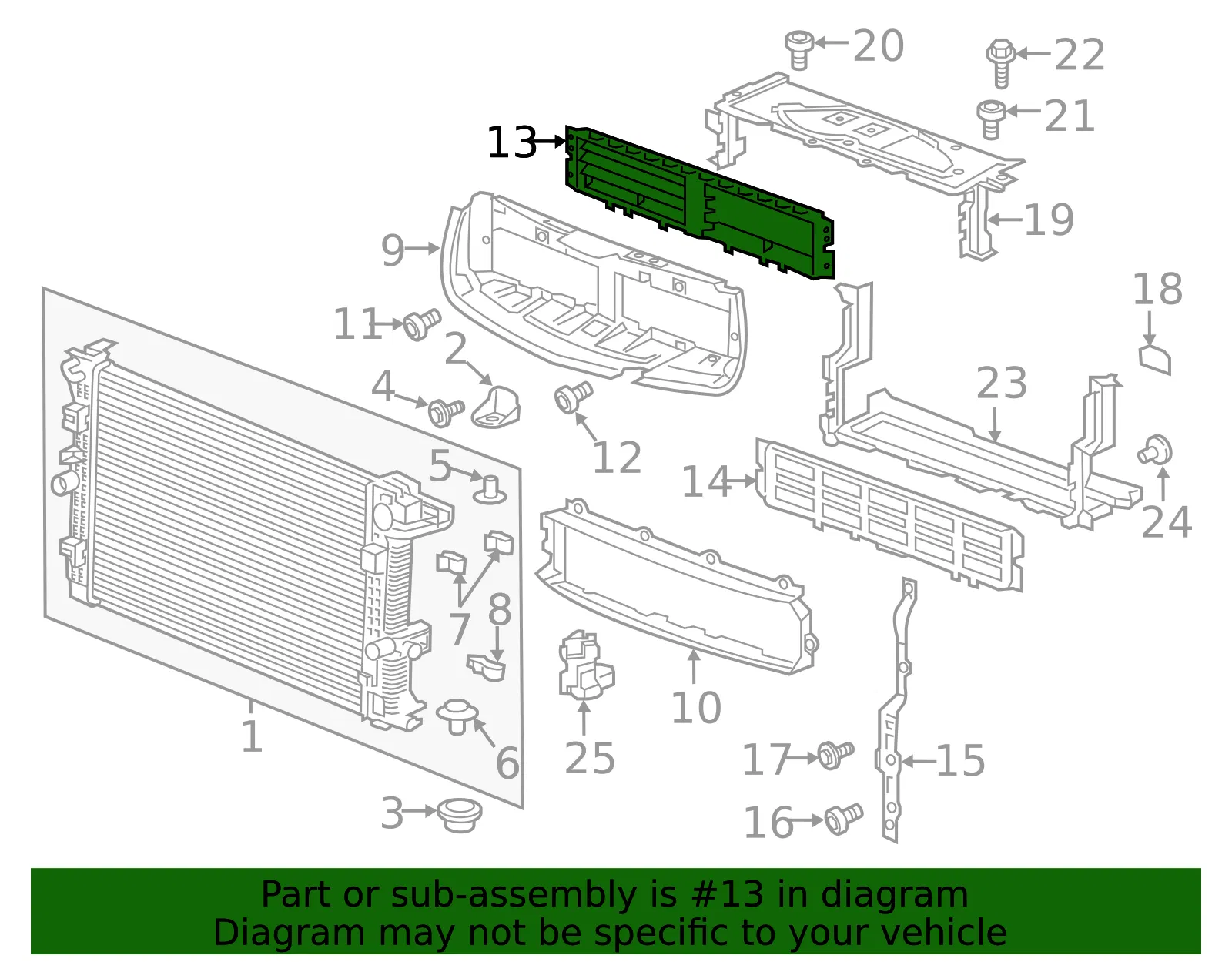 Front Bumper Shutter - GM (84095662) - view 5