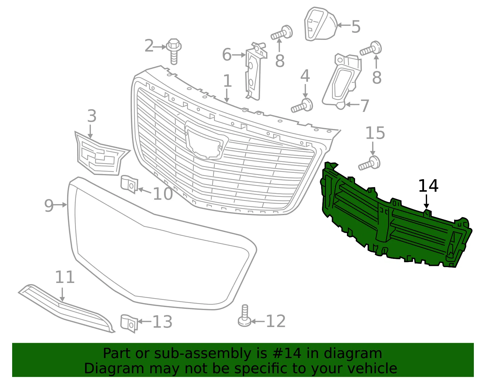 Front Bumper Shutter - GM (84097277) - view 6