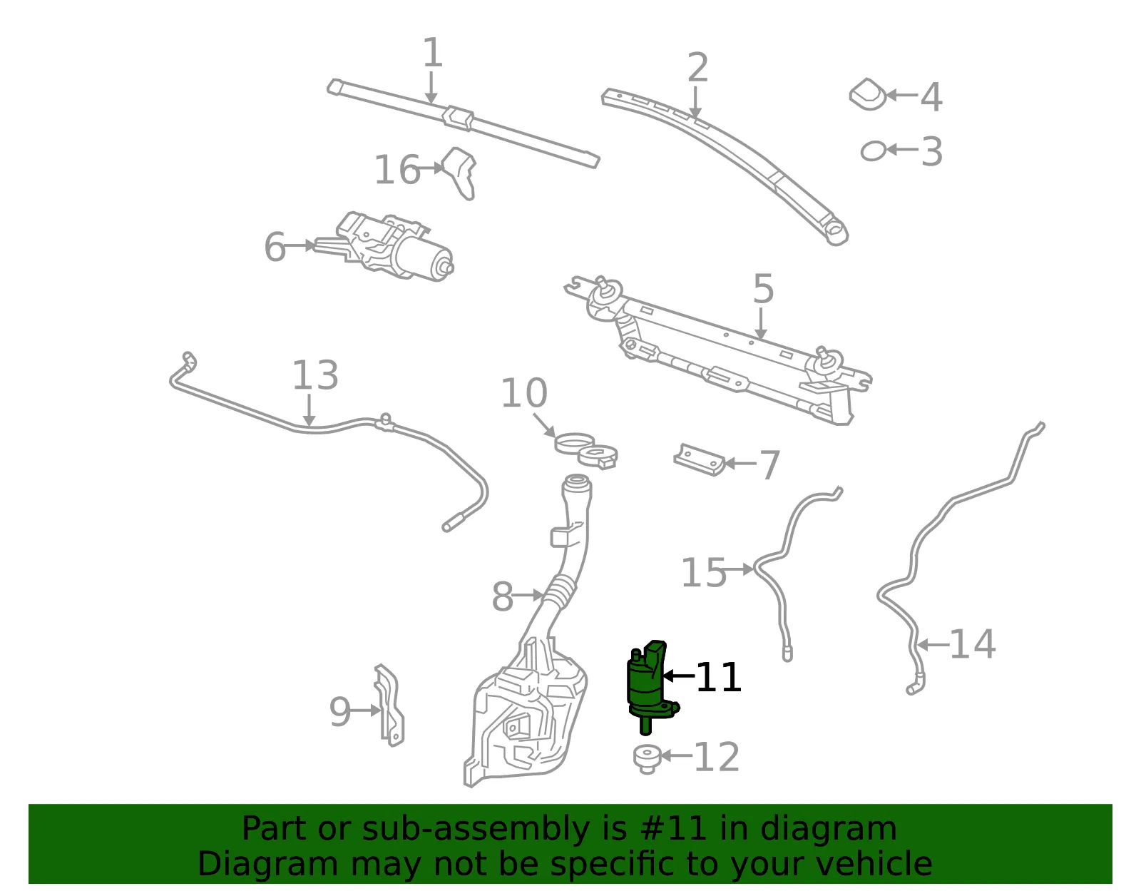 Windshield Washer Pump - GM (84134930) - view 7