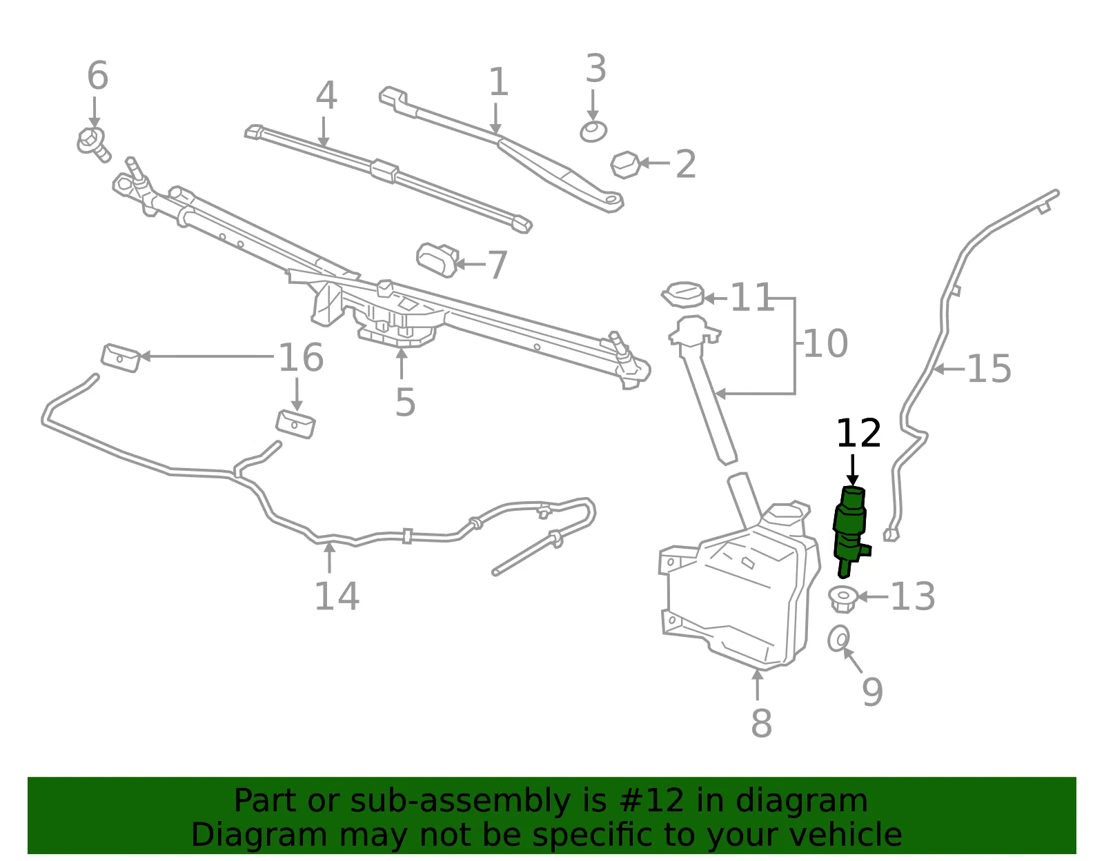 Windshield Washer Pump - GM (84139203) - view 6